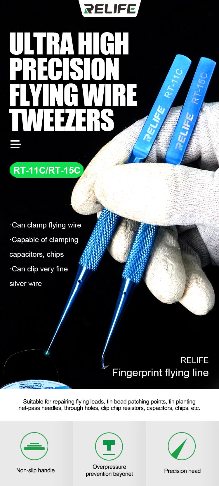 RT-11C-RT-15C ULTRA HIGH PRECISION FLYING WIRE TWEEZERS 